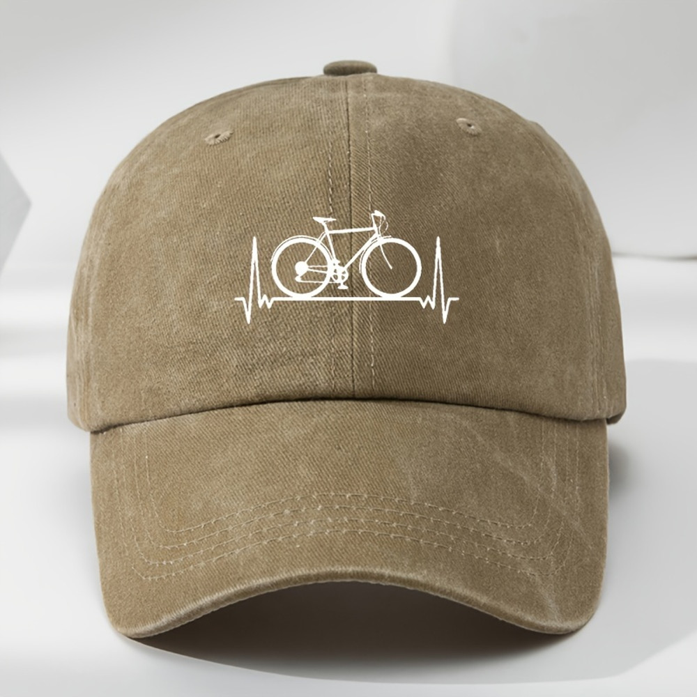 Unisex Baseball Cap with Bicycle Prints for Outdoor Sports, Casual Wear, Sun Protection, Adjustable Summer Hat