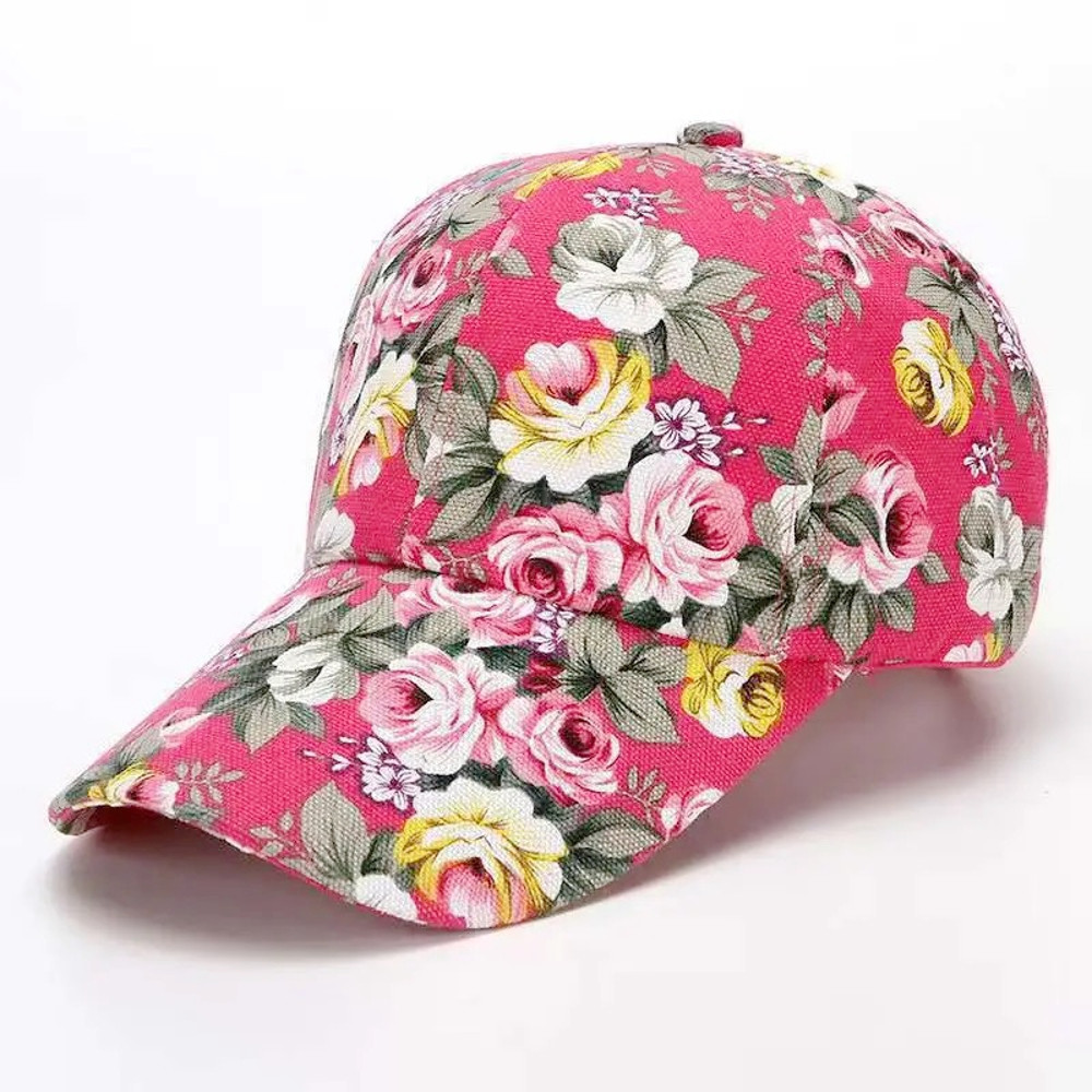Womens Fashion Summer Cap, Floral Print Trucker Hat Outdoor Streetwear Cap, Female Baseball Cap for Travel