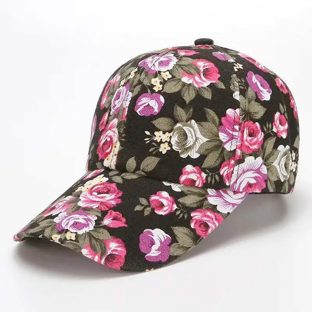 Womens Fashion Summer Cap, Floral Print Trucker Hat Outdoor Streetwear Cap, Female Baseball Cap for Travel