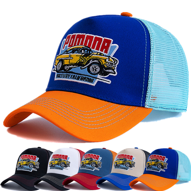 Breathable Mesh Trucker Hat for Men Women, Hot Sale Unisex Summer Cap, Big Truck Embroidered Snapback Outdoor Hat