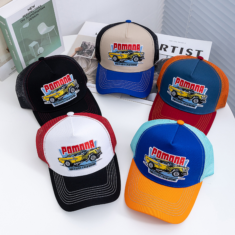 Breathable Mesh Trucker Hat for Men Women, Hot Sale Unisex Summer Cap, Big Truck Embroidered Snapback Outdoor Hat
