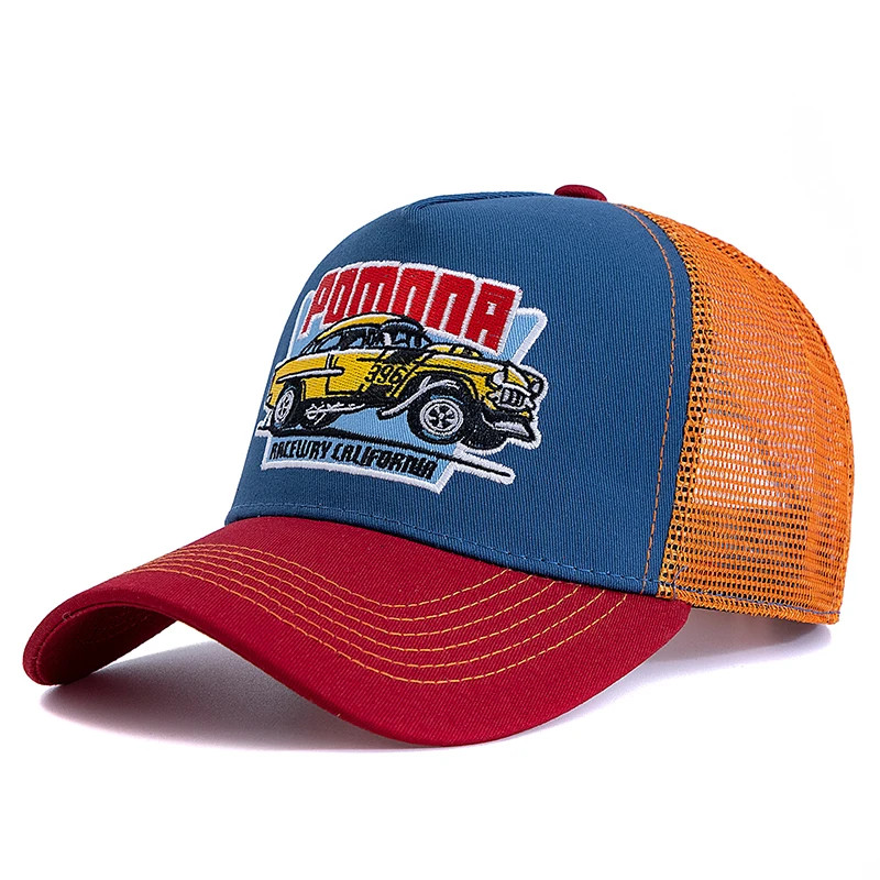 Breathable Mesh Trucker Hat for Men Women, Hot Sale Unisex Summer Cap, Big Truck Embroidered Snapback Outdoor Hat