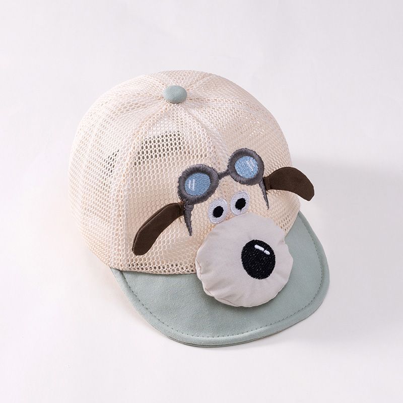 Baby Lovely Cartoon Dog Hats Boys, Summer Kids Mesh Baseball Caps, Outdoor Sunshade Headwear Accessories