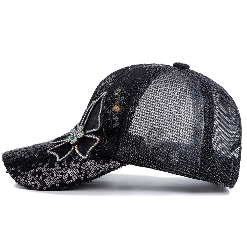 Butterfly Flower Pendant Baseball Cap, New Fashion Women Cap, Female Outdoor Adjustable Streetwear Summer Hat