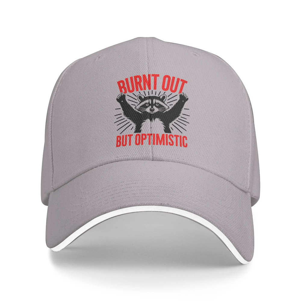 Burnt Out But Optimistic Sun Baseball Cap, Custom DIY Trucker Hat Summer Men Women, Trendy Wholesale Running Cap