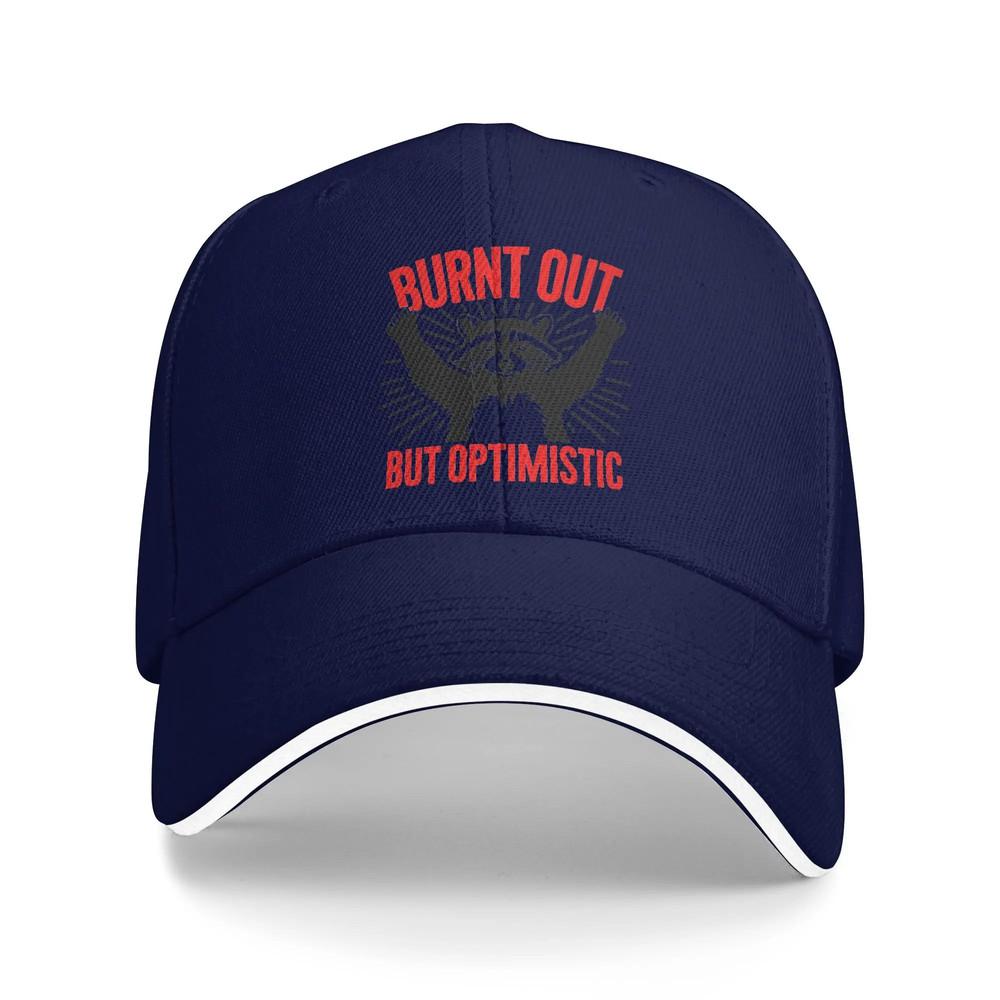Burnt Out But Optimistic Sun Baseball Cap, Custom DIY Trucker Hat Summer Men Women, Trendy Wholesale Running Cap