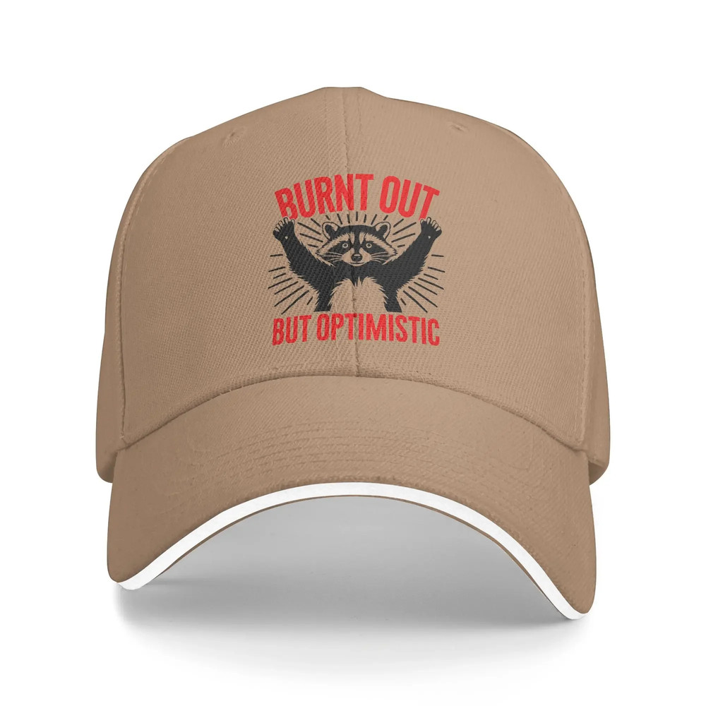 Burnt Out But Optimistic Sun Baseball Cap, Custom DIY Trucker Hat Summer Men Women, Trendy Wholesale Running Cap