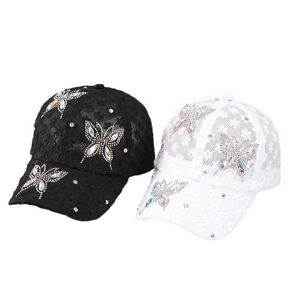 Versatile For Summer New Washed Hat Women New Baseball Cap With Diamond Inlaid Denim Duckbill Hat S 2