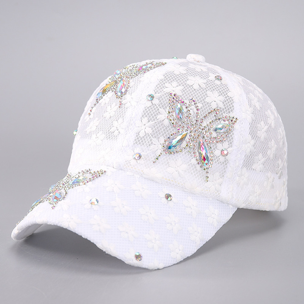 Versatile For Summer New Washed Hat Women New Baseball Cap With Diamond Inlaid Denim Duckbill Hat S 3