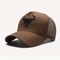 Men Embroidered Baseball Cap Summer, Breathable Sun Resistant Bullhead Pattern Duck Tongue Hat Outdoor Sports