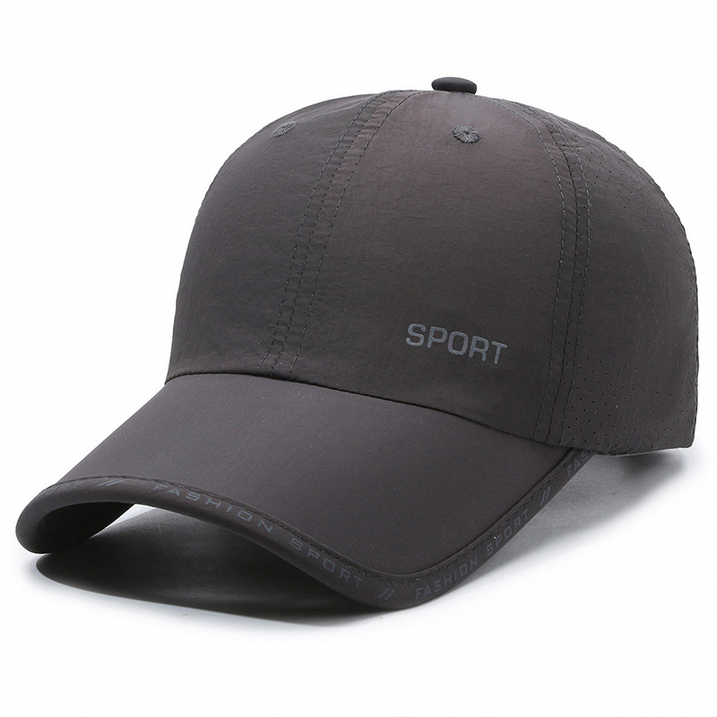Sunscreen Breathable Quick Drying Solid Baseball Cap, Adjustable Outdoor Sports Hat for Cycling, Hiking, Fishing, Men