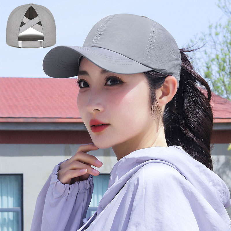 Women High Ponytail Baseball Cap Outdoor Sports, Breathable Mesh, Light Quick Dry Sun Protection Hat