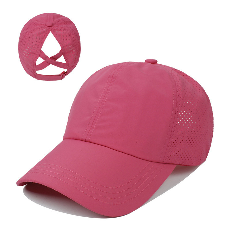 Women High Ponytail Baseball Cap Outdoor Sports, Breathable Mesh, Light Quick Dry Sun Protection Hat