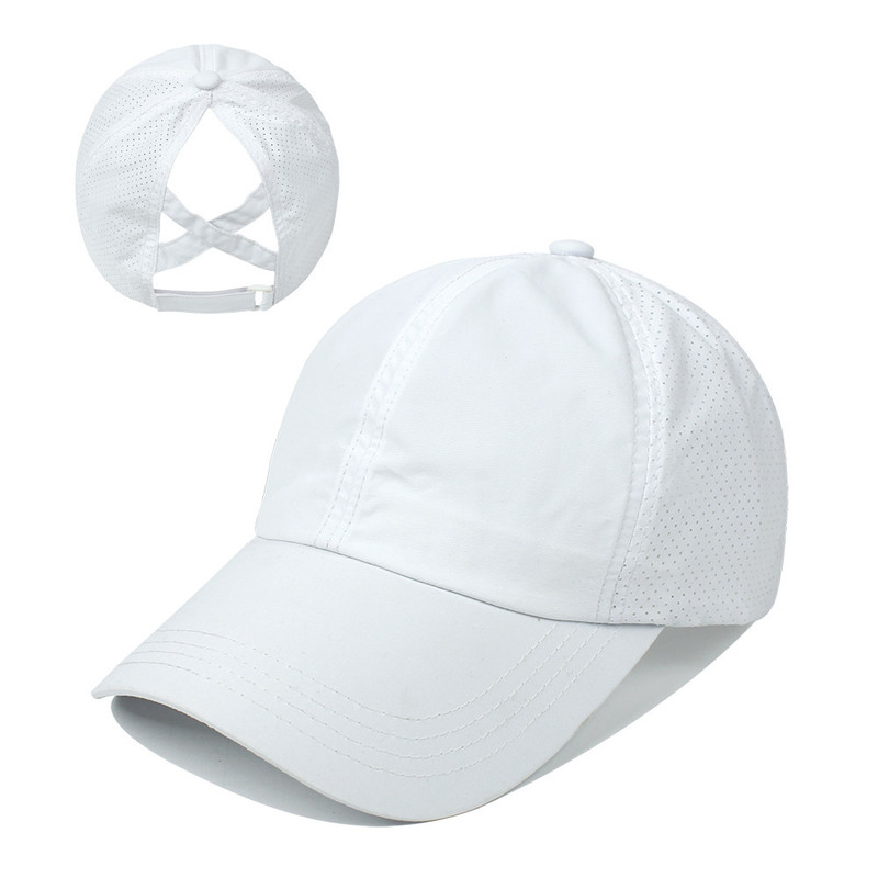 Women High Ponytail Baseball Cap Outdoor Sports, Breathable Mesh, Light Quick Dry Sun Protection Hat