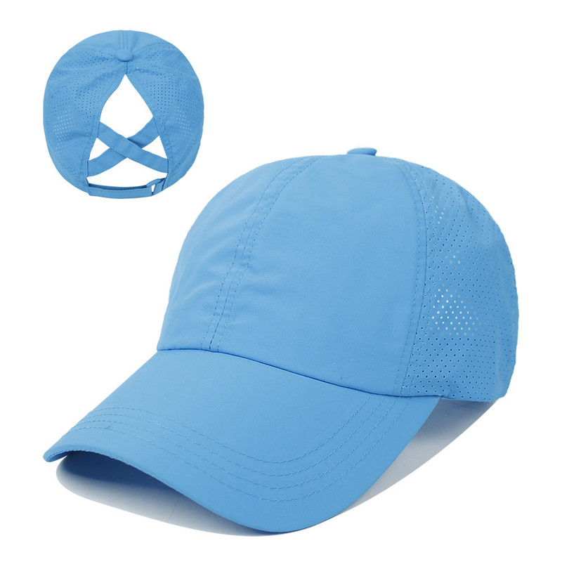 Women High Ponytail Baseball Cap Outdoor Sports, Breathable Mesh, Light Quick Dry Sun Protection Hat