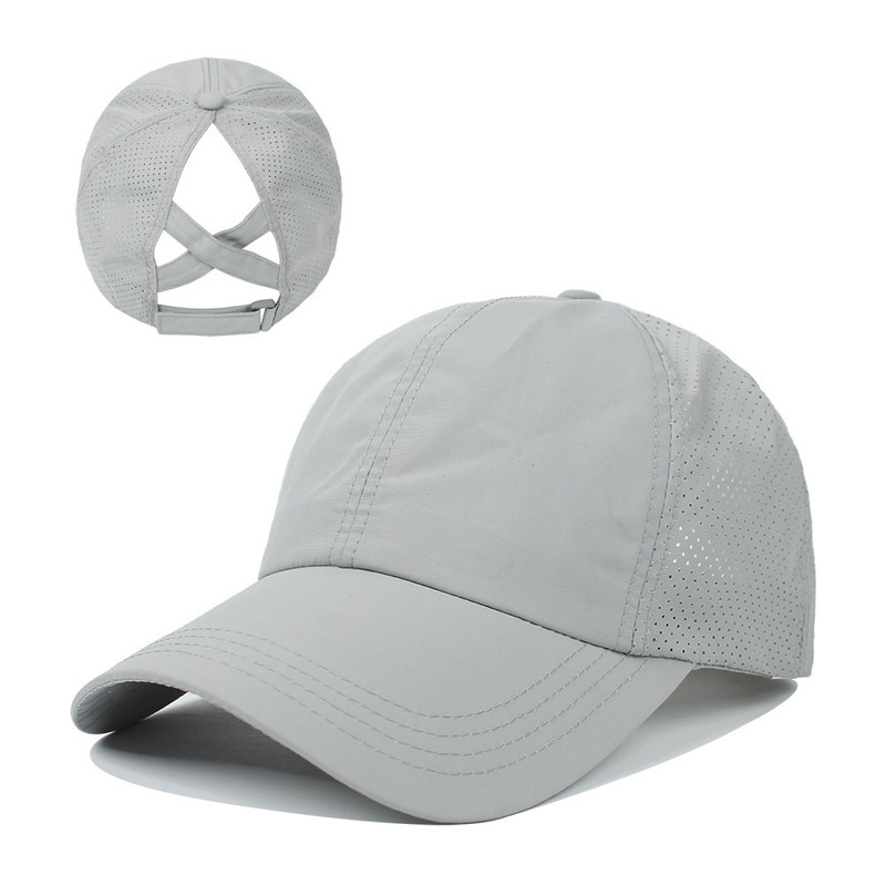 Women High Ponytail Baseball Cap Outdoor Sports, Breathable Mesh, Light Quick Dry Sun Protection Hat