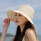 Women Summer Hollow Lace Straw Sun Hat, Outdoor Beach Seaside Hat, Large Brim Sunshade Fisherman Style Hat