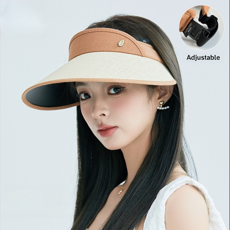 Large Brim Printed Hollow Top Hat Straw Hat, Sun Protection Outdoor Style, Upgraded Thickened Wide Brim Summer Hat
