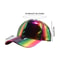 PU Rainbow Color Changing Baseball Hat for Men and Women, Fashion Laser Hip Hop Cap, Outdoor Snapback Shiny Party Hat