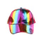 PU Rainbow Color Changing Baseball Hat for Men and Women, Fashion Laser Hip Hop Cap, Outdoor Snapback Shiny Party Hat