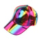 PU Rainbow Color Changing Baseball Hat for Men and Women, Fashion Laser Hip Hop Cap, Outdoor Snapback Shiny Party Hat