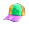 PU Rainbow Color Changing Baseball Hat for Men and Women, Fashion Laser Hip Hop Cap, Outdoor Snapback Shiny Party Hat