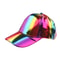 PU Rainbow Color Changing Baseball Hat for Men and Women, Fashion Laser Hip Hop Cap, Outdoor Snapback Shiny Party Hat