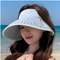 Womens Fashion Casual Sun Hat, Simple Versatile Washed Cowboy Hollow Top Hat with Large Ribbon, Stylish Beachwear