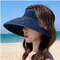 Womens Fashion Casual Sun Hat, Simple Versatile Washed Cowboy Hollow Top Hat with Large Ribbon, Stylish Beachwear