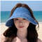 Womens Fashion Casual Sun Hat, Simple Versatile Washed Cowboy Hollow Top Hat with Large Ribbon, Stylish Beachwear