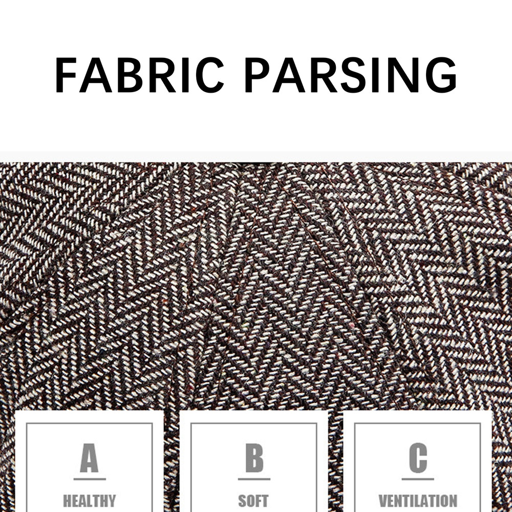 Unisex Vintage Newsboy Cap Classic Retro British Beret Hat Stylish Twill Flat Hat Wool Octagonal Ha 3