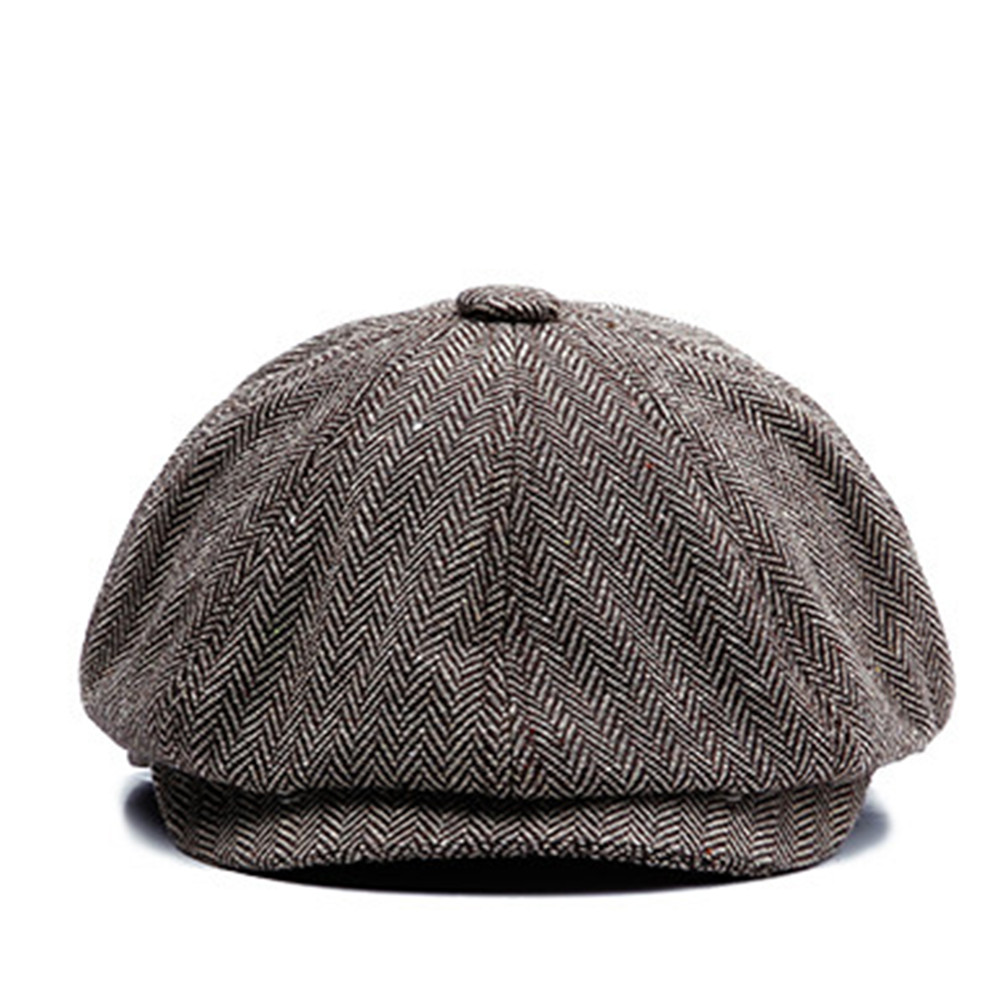Unisex Vintage Newsboy Cap Classic Retro British Beret Hat Stylish Twill Flat Hat Wool Octagonal Ha 5