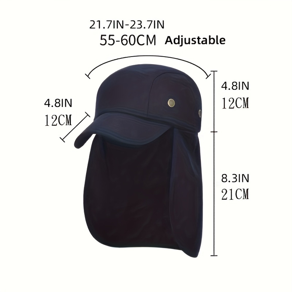Outdoor Hiking Travelling Fishing Hat Sun Cap with Neck Flap for Men Women UV Protection Camping Boating