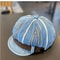 Cotton Denim Baby Beret Hat with Adjustable Soft Brim, Spring Autumn Daily Outing Unisex Infant Toddler