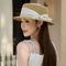 Beach Sun Visor Farmers Straw Hat, Fashion Design Natural Paper Flat Hat, Photography Hat with UV Protection