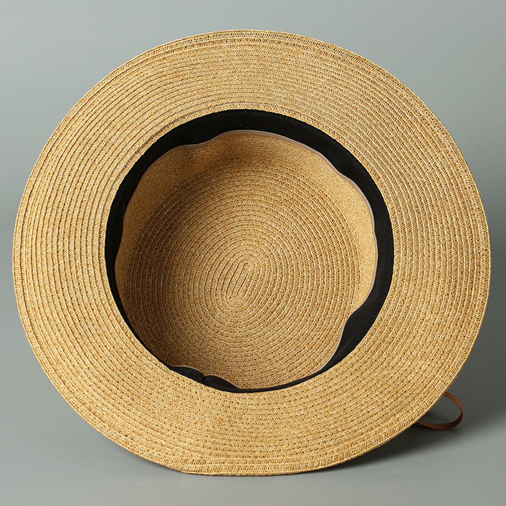 Beach Sun Visor Farmers Straw Hat, Fashion Design Natural Paper Flat Hat, Photography Hat with UV Protection