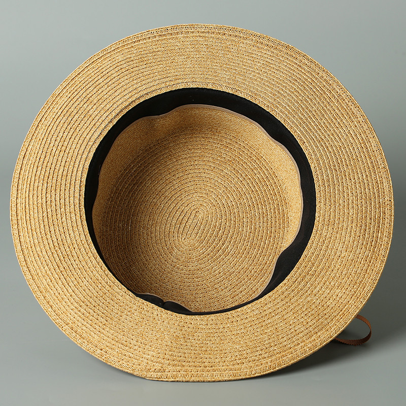 Beach Sun Visor Farmers Straw Hat, Fashion Design Natural Paper Flat Hat, Photography Hat with UV Protection