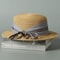 Beach Sun Visor Farmers Straw Hat, Fashion Design Natural Paper Flat Hat, Photography Hat with UV Protection