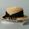 Beach Sun Visor Farmers Straw Hat, Fashion Design Natural Paper Flat Hat, Photography Hat with UV Protection