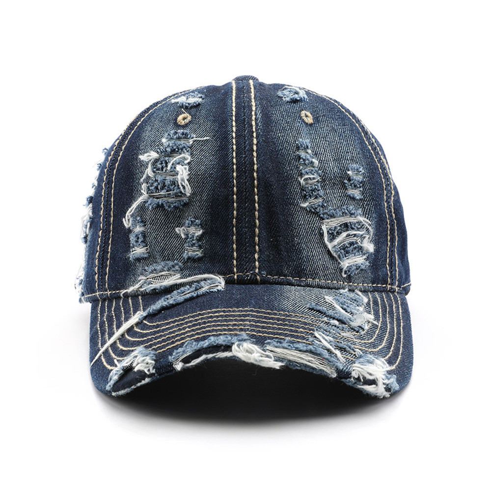 Vintage Washed Baseball Cap For Men Summer Streetwear Blue Denim Caps Luxury Brand Women Designer H 1