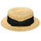 European And American Film Flat Top Hat British Striped Natural Straw Hat Casual Short Brim Flat Ea 1