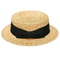 European And American Film Flat Top Hat British Striped Natural Straw Hat Casual Short Brim Flat Ea 1