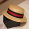 European And American Film Flat Top Hat British Striped Natural Straw Hat Casual Short Brim Flat Ea 4