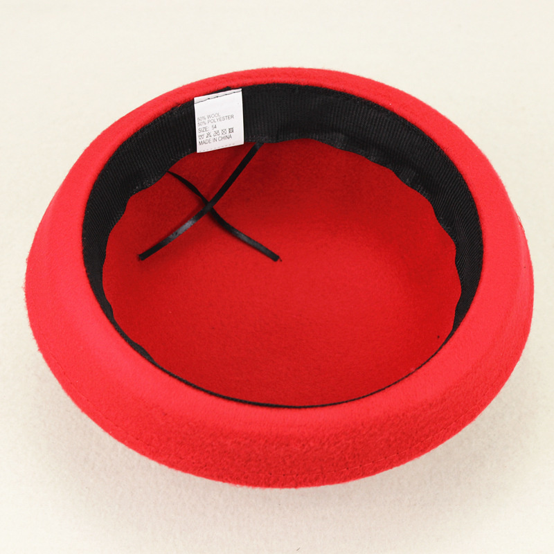 Solid Color Dome Jazz Hat for Stage Performances, Spring Summer Womens Fashion Hat, Adult New Red Dome Hat