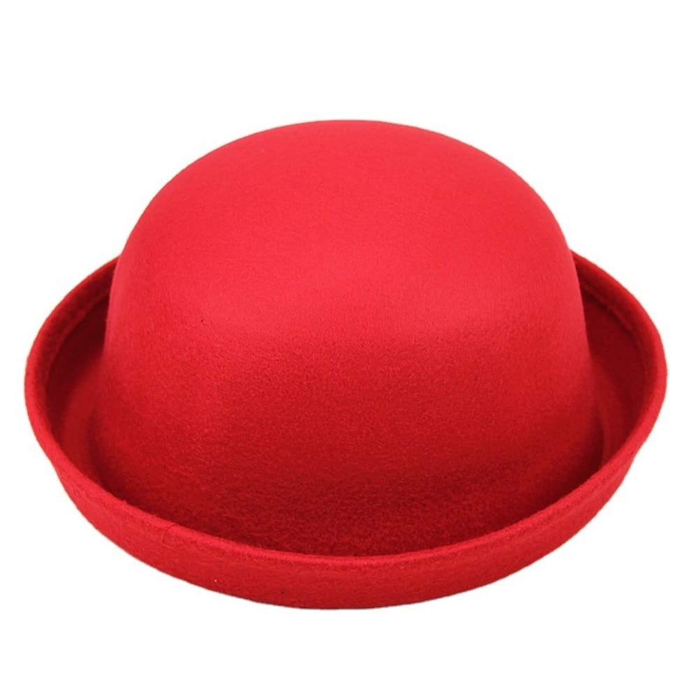 Solid Color Dome Jazz Hat for Stage Performances, Spring Summer Womens Fashion Hat, Adult New Red Dome Hat