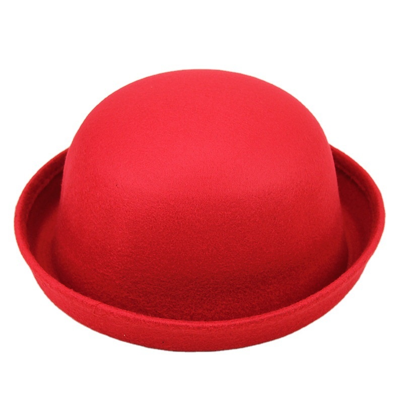 Solid Color Dome Jazz Hat for Stage Performances, Spring Summer Womens Fashion Hat, Adult New Red Dome Hat