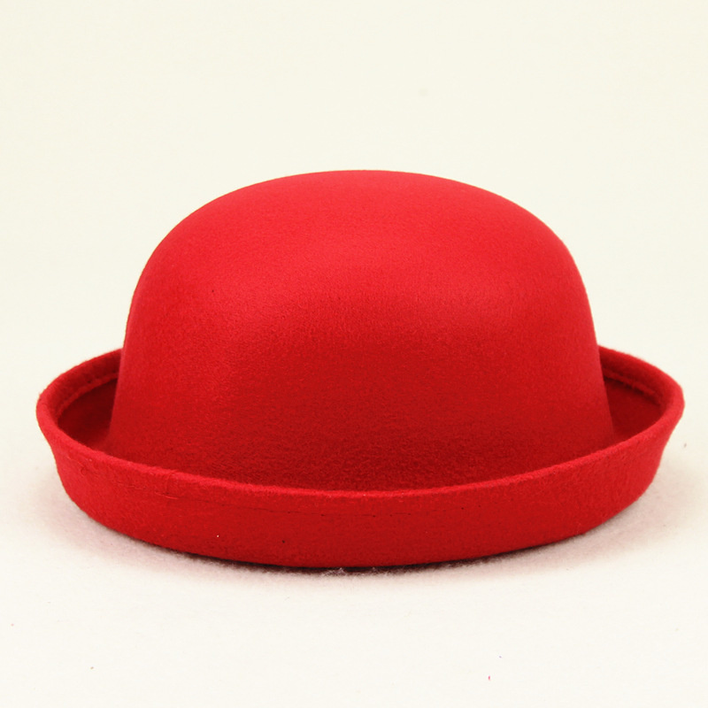 Solid Color Dome Jazz Hat for Stage Performances, Spring Summer Womens Fashion Hat, Adult New Red Dome Hat