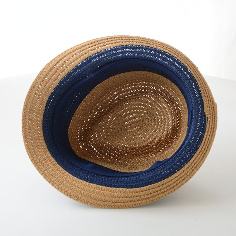 Panamanian Straw Jazz Hat for Men, English Style Beach Sun Hat, Woven Cool Summer Fedora Lightweight Travel Headwear