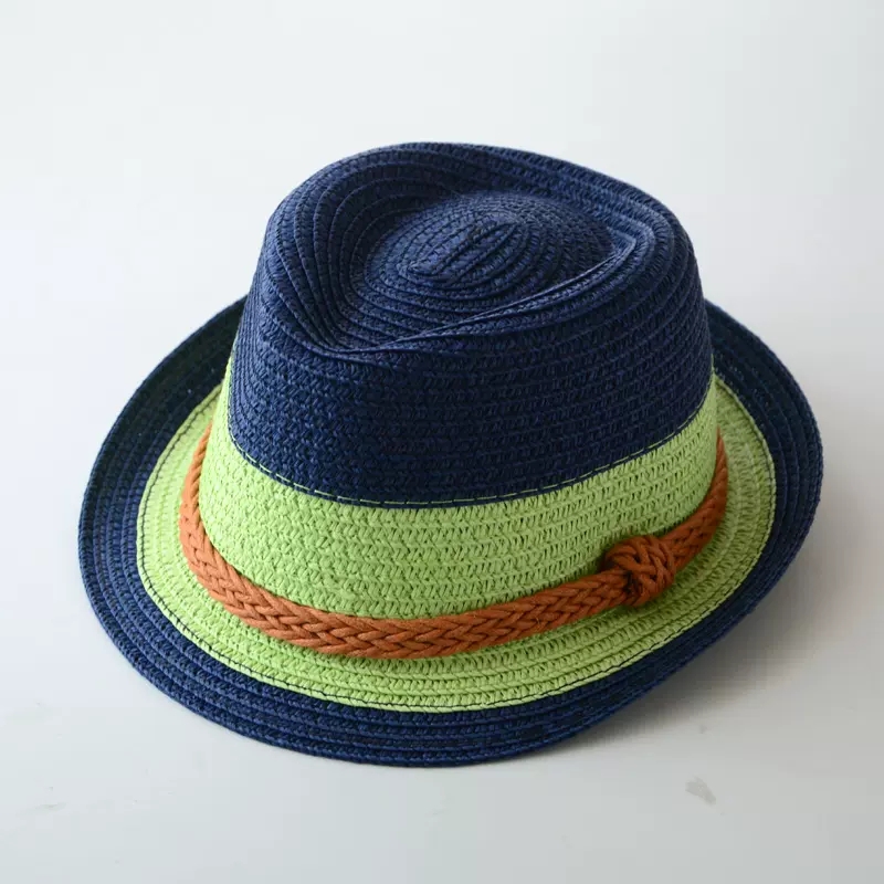 Panamanian Straw Jazz Hat for Men, English Style Beach Sun Hat, Woven Cool Summer Fedora Lightweight Travel Headwear