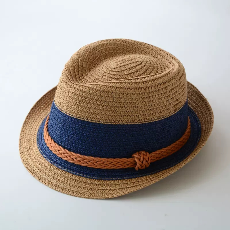 Panamanian Straw Jazz Hat for Men, English Style Beach Sun Hat, Woven Cool Summer Fedora Lightweight Travel Headwear